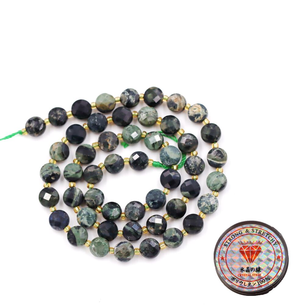 6812 Gemstone Beads for Jewelry Making, Natural Stone Faceted Coin Beads